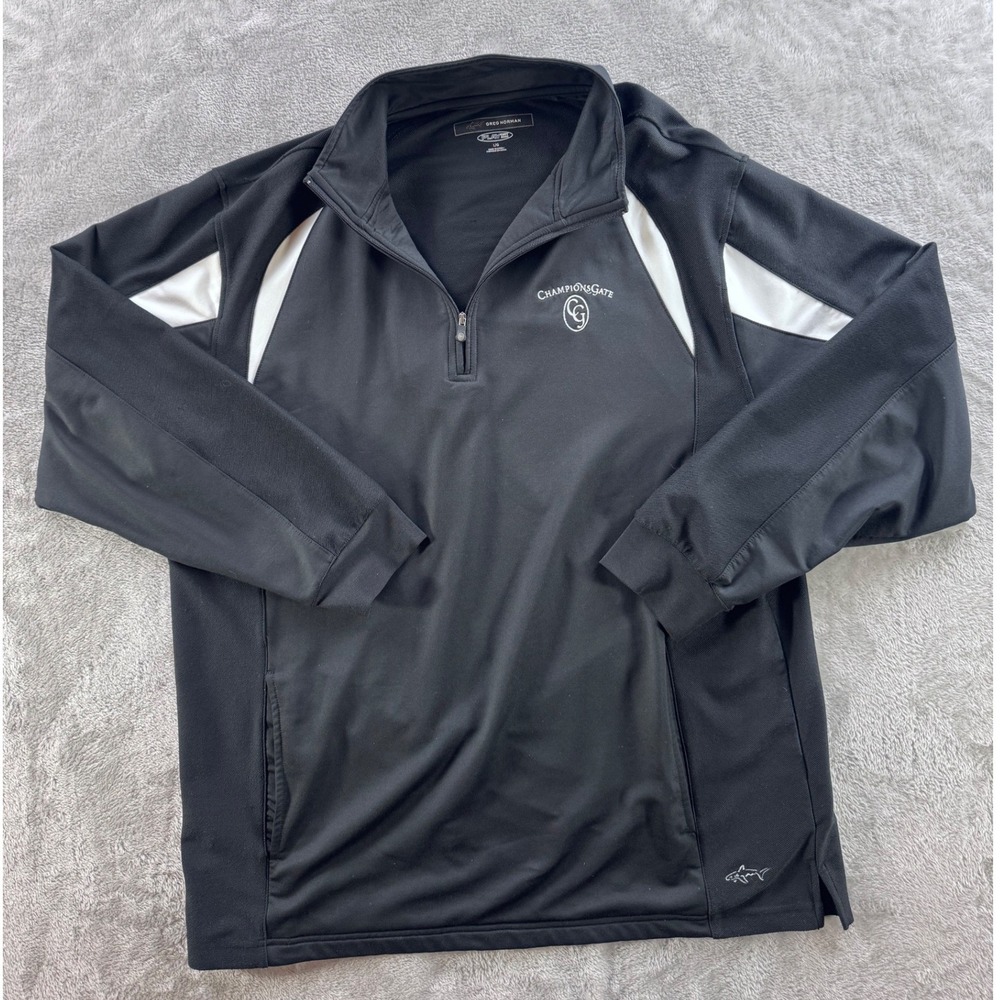 Greg Norman Play Dry Quarter‎ Zip Pullover Men's Large Black Golf Athletic Top